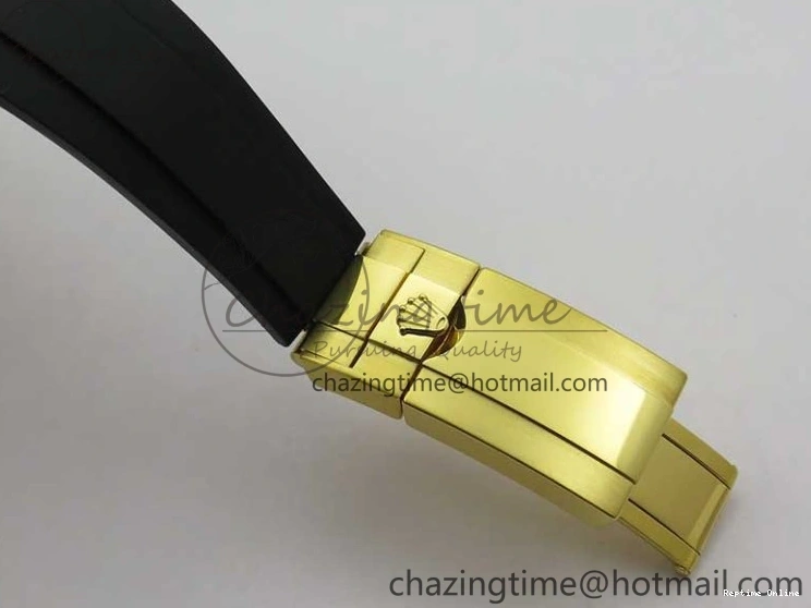 0412 Daytona 116518 Noob 1:1 Best Edition YG Plated 904L SS Case Goid Diamonds Dial on Black Rubber Strap SA4130 V4 (Free Extra Strap) Versatile 2587